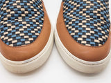 Fendi Multicolor Woven Leather Slip On Sneakers Size 11 Eb0925pxzde