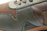 Burberry Olive Green Leather & Mesh Sneakers Size 41 Eb0526crsa