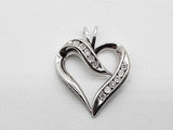 Diamonds 0.925 Sterling Silver 1.7g Heart Pendant Do0526ode