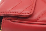 Gucci Gg Marmont Mini Matelasse Quilted Red Leather Crossbody Eb1025wxzde