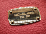 Michael Kors Bedford Coral Pink Pebbled Leather Bowling Handbag Do0426oxde