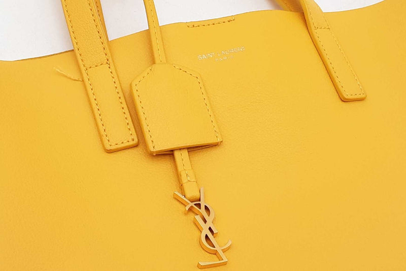 Yves Saint Laurent Yellow Leather North South Toy Shopping Tote Bag Eb1025wrxdu