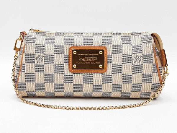 Louis Vuitton Eva Convertible Clutch In Damier Azur Coated Canvas Fw1125wordu