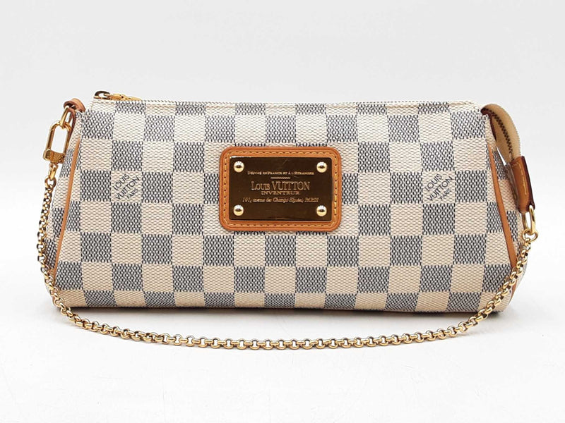 Louis Vuitton Eva Convertible Clutch In Damier Azur Coated Canvas Fw1125wordu