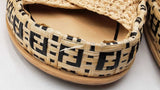 Fendi Raffia Ff Woven Crisscross Slides Size 41 Eb0825rxdu