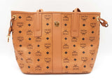 Mcm Liz Reversible Shopper Cognac Visetos Tote Bag Sd0726wrzdu