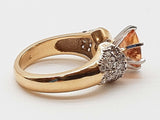 Oval Cut Morganite 14k Two-tone Gold 8.2g Ring Size 7
