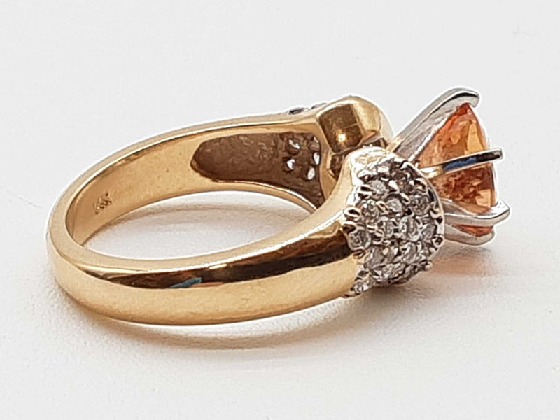 Oval Cut Morganite 14k Two-tone Gold 8.2g Ring Size 7