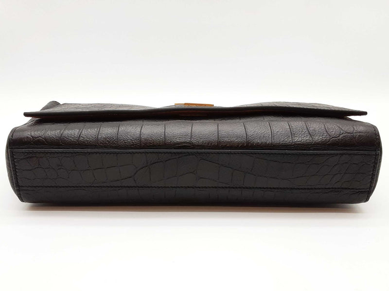 Saint Laurent Reversible Kate Croc Embossed Leather Shoulder Bag Sd1025llzxde