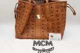 Mcm Visetos Cognac Large Liz Reversible Shopper Tote Sd0326orzdu