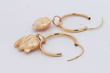 18k Yellow Gold Elephant Dangle Hoop Earrings 1.6 Grams Eb0526lorsa