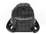 Mcm Stark Side Studs Small Backpack In Black Visetos Coated Canvas Fw0926orxdu