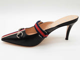 Gucci 549617 Malaga Horesbit Blue Web Mule Heels Size Eu 36.5 Do0825lxzde