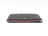 Chanel Classic Small O Case In Black Diamond Quilted Caviar Leather Fw0825rzxdu