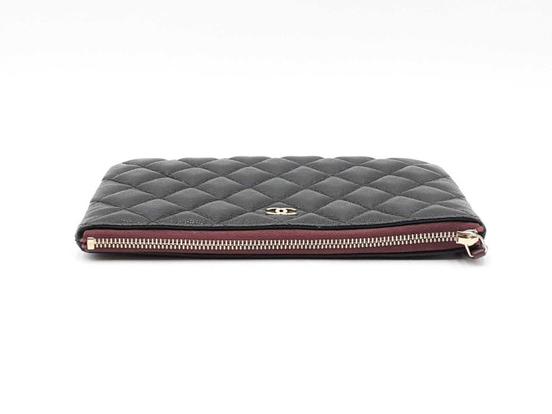 Chanel Classic Small O Case In Black Diamond Quilted Caviar Leather Fw0825rzxdu