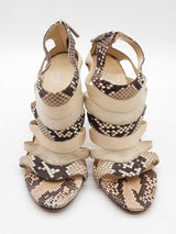 Gucci Python & Leather Heels Size 38.5 Eb0625pxde