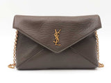 Yves Saint Laurent Cassandre Pouch Shoulder Bag In Grained Lambskin Fw0926wrxdu