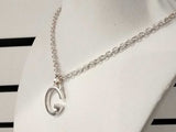 Gucci Sterling Sliver Charlotte G Pendant Necklace 18 Inch Mk1026lzxmia
