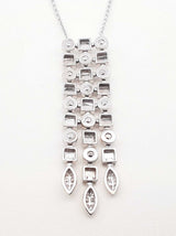 Bvlgari Lucèa Diamond & 18k White Gold Drop Necklace 22.7g 18 Inch Fw0326orzxdu