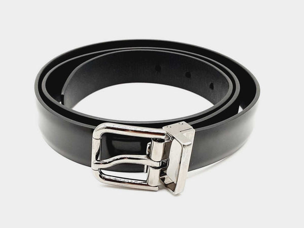 Dolce & Gabbana Black Smooth Leather Belt Size 36 In Do1023oxzde