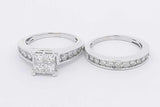1.57cttw Diamond Wedding Set In 10k White Gold 8.6 Grams Size 8.5 Eb0725ewzsa