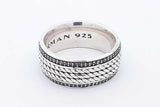 David Yurman Black Diamond Rope 925 Band Ring 13.3 Grams Size 9.75 Eb0524oxzsa