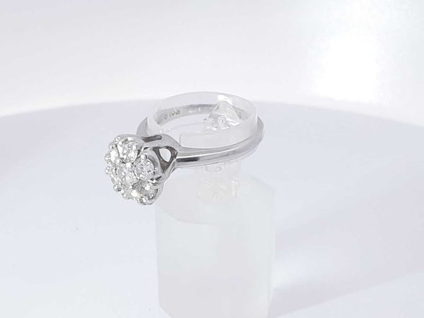 0.70 Cttw 14k White Gold 3.6 Grams Cluster Ring Size 7 Aa0825olzsa