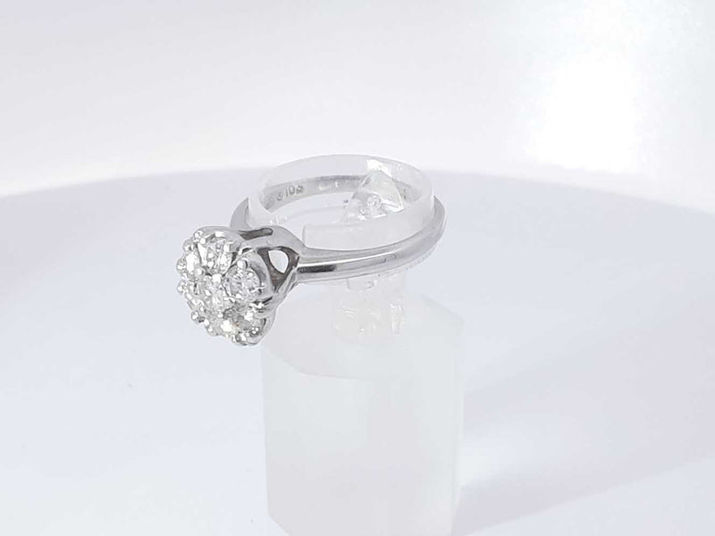 0.70 Cttw 14k White Gold 3.6 Grams Cluster Ring Size 7 Aa0825olzsa