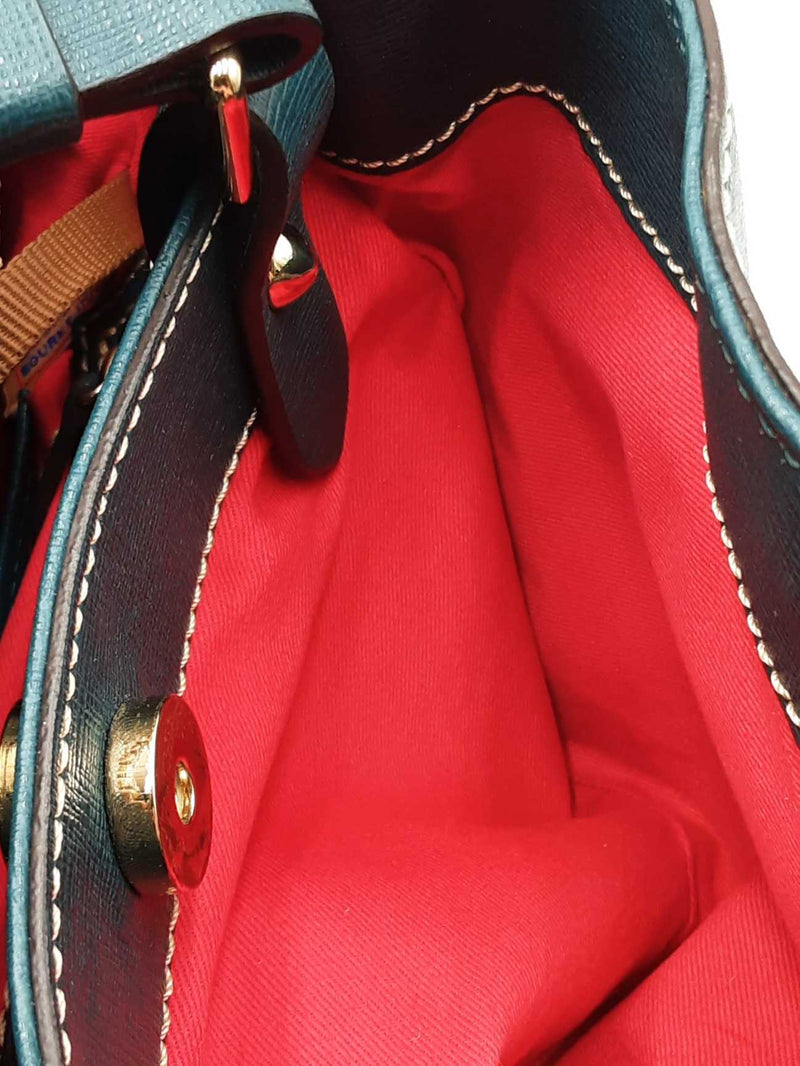 Dooney & Bourke Teal Saffiano Leather Flynn Shoulder Bag Eb1025cxdu