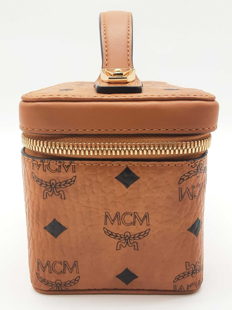 Mcm Mini Rockstar Cognac Tan Visetos Vanity Case Crossbody Bag Do1025pxzde