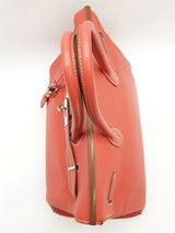 Hermes Birkin 35 Red Clemence White Interior Palladium Handbag Do0925lxzxzde