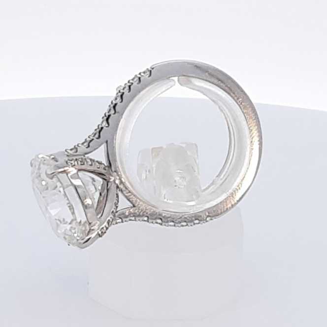 8.65 Cttw Lab Grown Diamond & 18k White Gold Ring 5.9 Gram Size 6.5 Fw0524wcrxdu