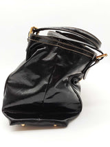 Gucci 162094 Britt Gg Web Black Patent Leather Tote Bag Do0425oxzde