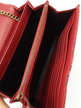 Gucci Gg Marmont Chain Mini Bag In Quilted Red Python Leather Fw0626pzxdu