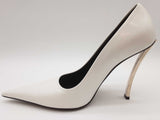 Versace Decollete T.110 Vitello Blanco White Leather Heels Size Eu 40 Do0825cxde