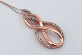 10k Rose Gold Diamond Pendant Necklace 2.8 Grams 22 Inch Eb0326lxzsa