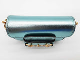 Gucci Light Blue Metallic Calfskin Super Mini Horsebit 1955 Shoulder Bag Sd0726przde