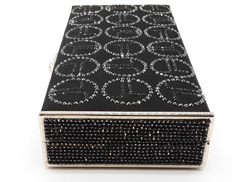 Judith Leiber Black Satin Swarovski Jl Monogram Case Crossbody Bag Do0825oxzde
