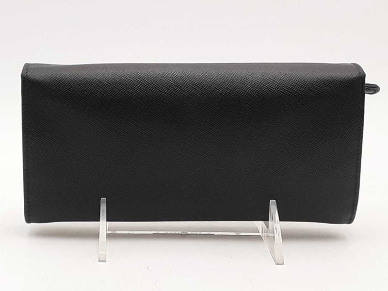 Prada Saffiano Leather Wallet Black Aa1125orzsa