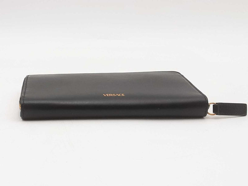 Versace Zip Around Leather Wallet Black Aa1025crsa