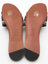 Christian Dior Dway Deep Blue Embroidered Slides Size 40 Eb1025oxzsa