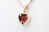 14k Yellow Gold Red Gemstone & Diamond Pendant Necklace 7.7 Grams Eb0826rrxsa