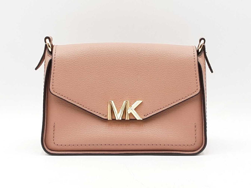 Michael Kors Sylvia Small Flap Crossbody Bag In Dusty Pink Leather Fw0924exdu