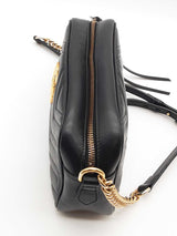 Gucci Black Quilted Chevron Leather Marmont Camera Crossbody Bag Eb1026oxzde