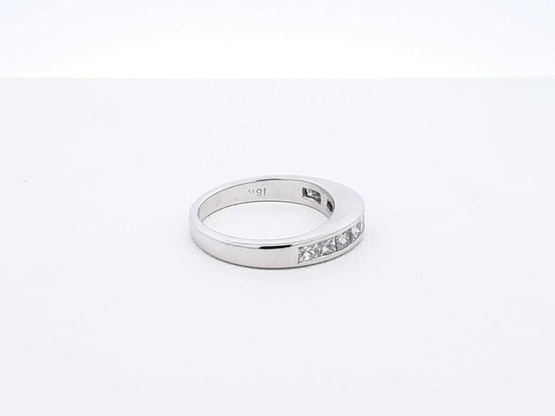1.0 Ctw Channel-set Diamond & 18k White Gold Ring 4 Grams Size 5 Fw0925osrdu