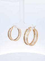 18k Yellow Gold Greek Key Hoop Earrings 5.4 Grams Fw0826perdu