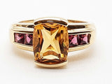 Citrine Rubies 10k Yellow Gold 4.5g Ring Size 7 Do0626oerde
