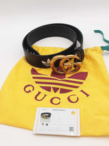 Gucci X Adidas Marmont Leather Belt With Double G Buckle Size 75/30 Eb0526loxsa