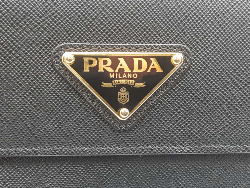 Prada Saffiano Clutch And Crossbody Bag Black Aa0825wzxsa