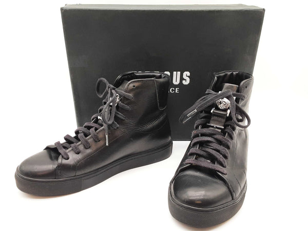 Versace Donna Lion Head Black Leather Shoes Size Eu 37.5 Do0525pxde
